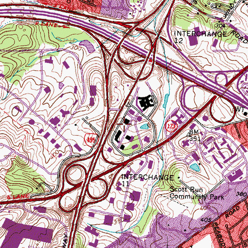 Topographic Map of Tysons Corner Play Learn Il, VA