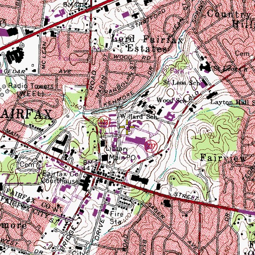 Topographic Map of The Kellar School, VA