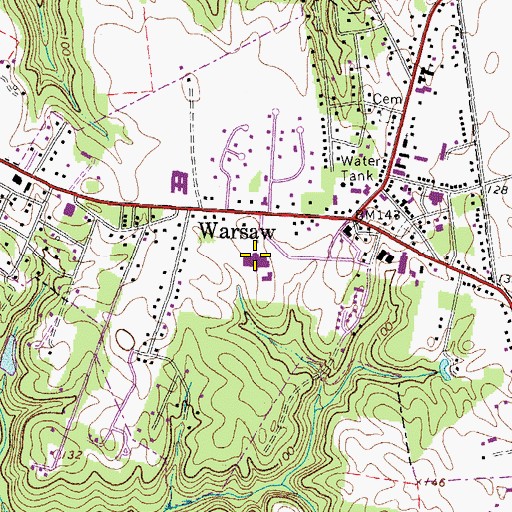 Topographic Map of Rappahannock Community College - Warsaw Campus, VA