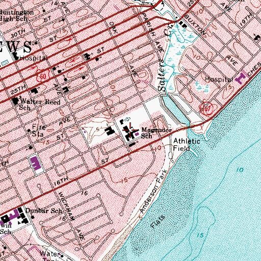 Topographic Map of Magruder Early Chidlhood Center, VA