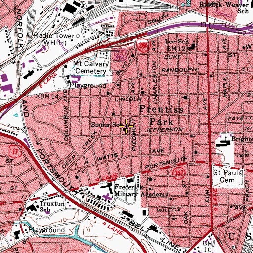 Topographic Map of Robert E Lee Preschool Center, VA