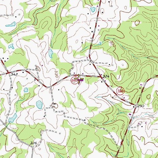 Topographic Map of Brunswick County Public Schools Office, VA