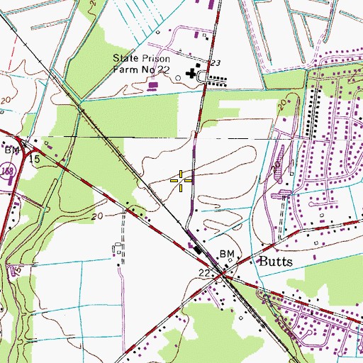 Topographic Map of Virginia Department of Correctional Education - Tidewater Womens Detention Center, VA