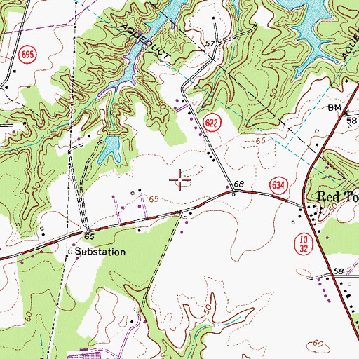 Topographic Map of King`s Fork Middle School, VA