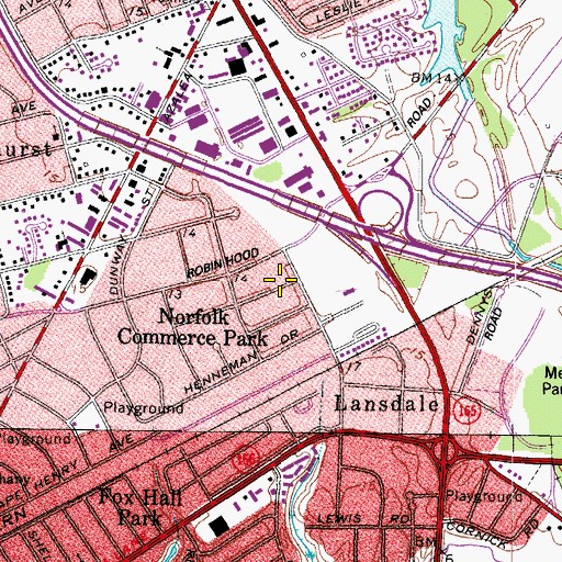 Topographic Map of ITT Technical Institute - Norfolk, VA