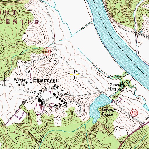 Topographic Map of Virginia Department of Correctional Education - Beaumont Juvenile Correctional Center, VA