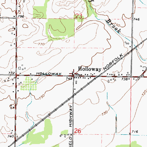Topographic Map of Raisin Presbyterian Church, MI