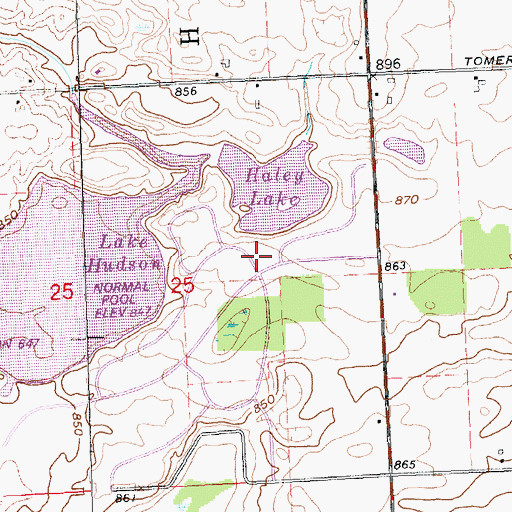 Topographic Map of Lake Hudson State Recreation Area, MI