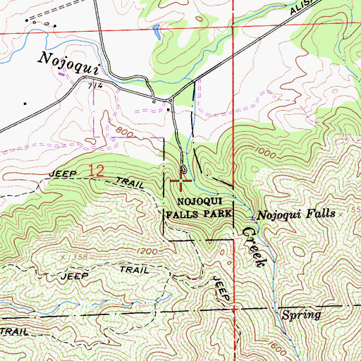 Topographic Map of Nojoqui Falls Park, CA