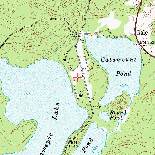 Topographic Map of Childwold Park, NY