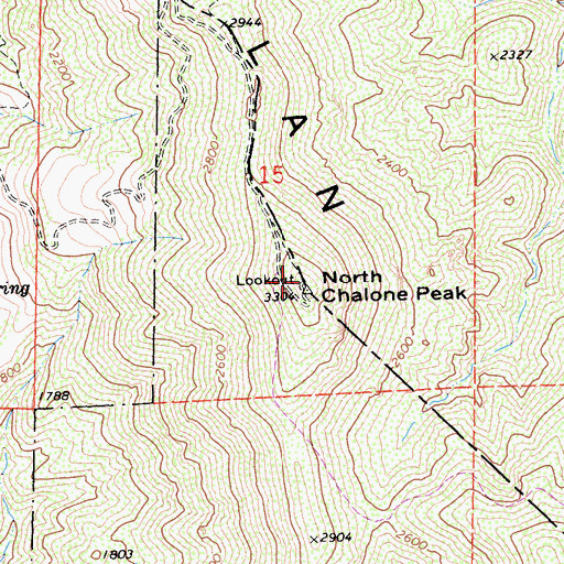 Topographic Map of North Chalone Peak, CA