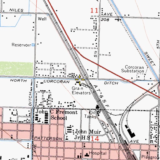 Topographic Map of North Corcoran Ditch, CA