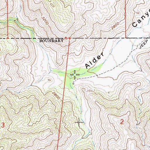 Topographic Map of North Fork Alder Canyon, CA
