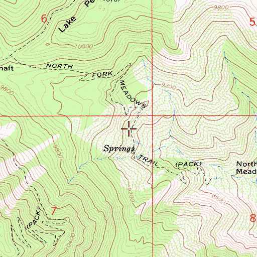 Topographic Map of North Fork Meadows Trail, CA