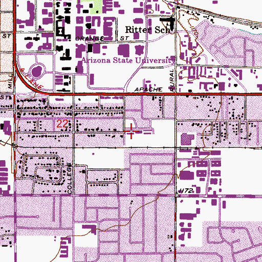 Topographic Map of Sahuaro Hall, AZ
