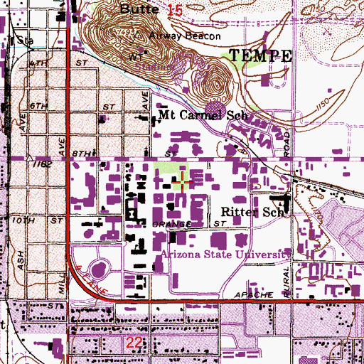 Topographic Map of Wexler Hall, AZ