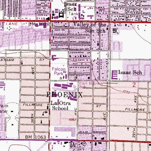 Topographic Map of Alzona Evangelical Lutheran Church, AZ