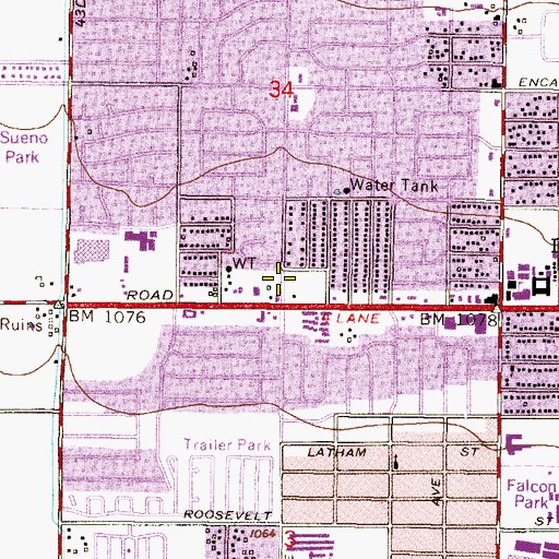 Topographic Map of Antioch Missionary Baptist Church, AZ
