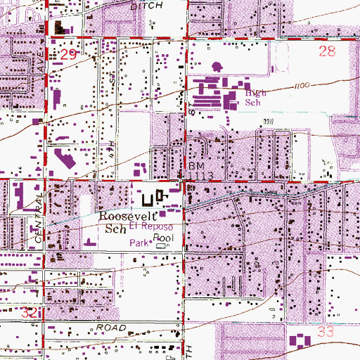 Topographic Map of Desert Mosaic Church, AZ