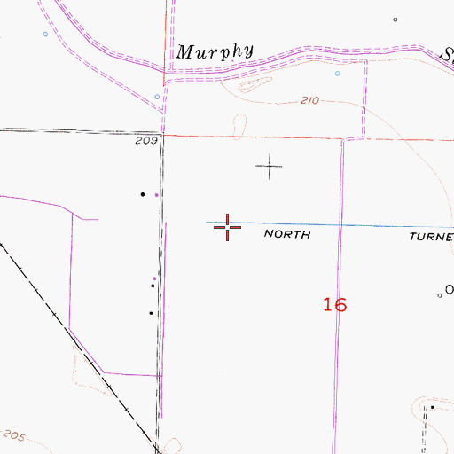 Topographic Map of North Turner Ditch, CA
