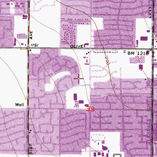 Topographic Map of Glendale Care Center, AZ