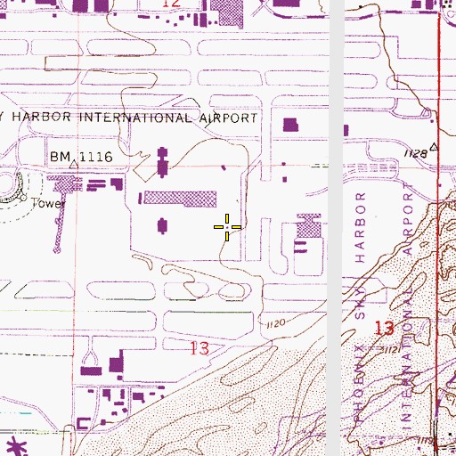 Topographic Map of Phoenix Fire Department Station 19 Airport, AZ