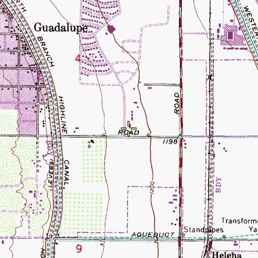 Topographic Map of Compadre Academy, AZ