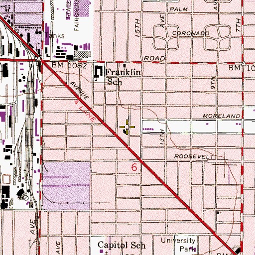 Topographic Map of Iglesia La Luz del Mundo, AZ