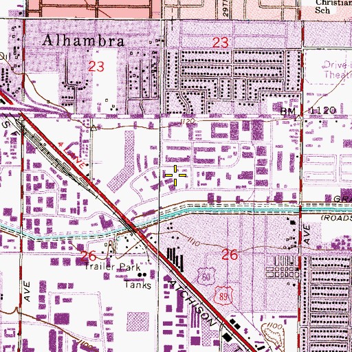 Topographic Map of Iglesia Linaje Escogido, AZ