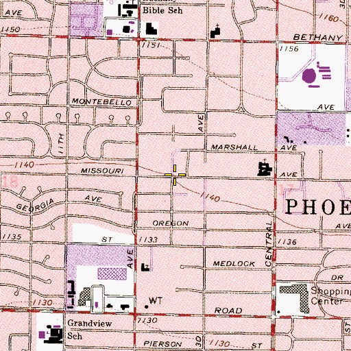 Topographic Map of Jesus First Church, AZ