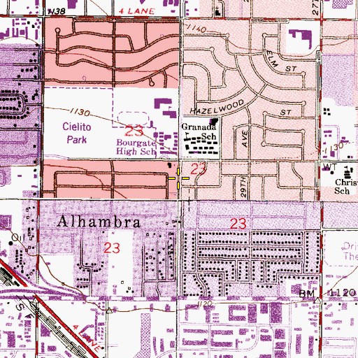 Topographic Map of Lynnhaven Church of God of Prophecy, AZ