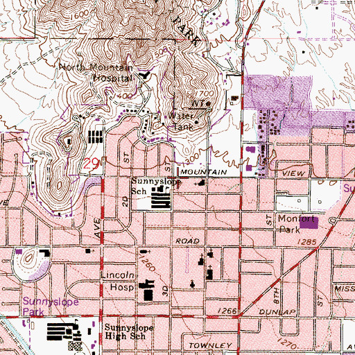 Topographic Map of North Mountain Christian Assembly, AZ