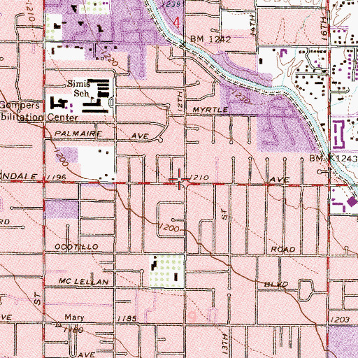Topographic Map of Our Saviours Lutheran Church, AZ