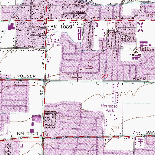 Topographic Map of Roeser Road Church of Christ, AZ