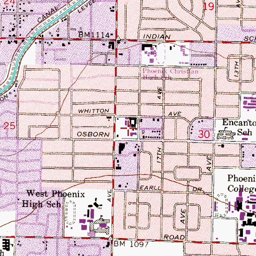 Topographic Map of Saint Gregorys Church, AZ