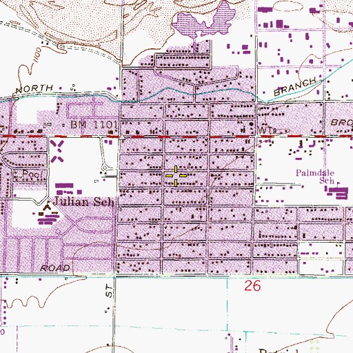 Topographic Map of Victory Missionary Baptist Church, AZ