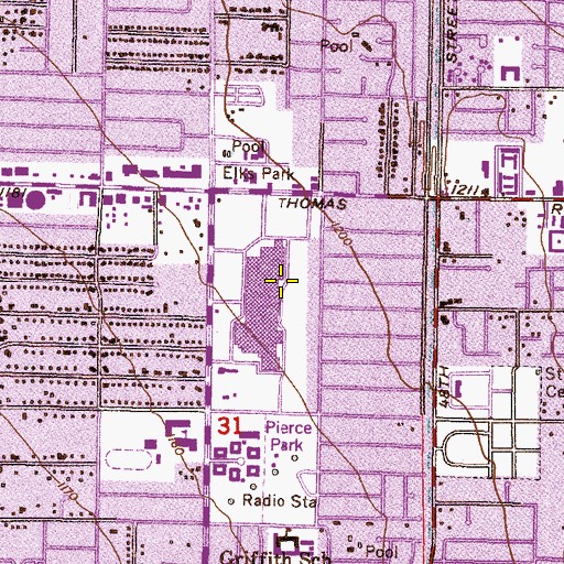Topographic Map of Arcadia Crossing Shopping Center, AZ