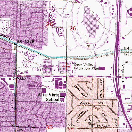 Topographic Map of Deer Valley Water Treatment Plant, AZ
