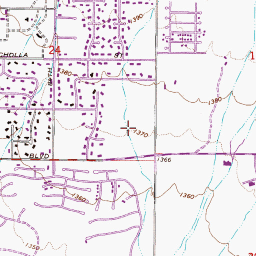 Topographic Map of Pima Crossing Shopping Center, AZ
