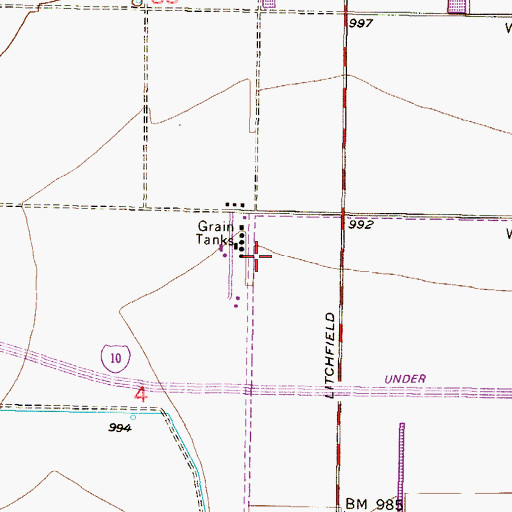 Topographic Map of Wigwam Outlet Center Shopping Center, AZ