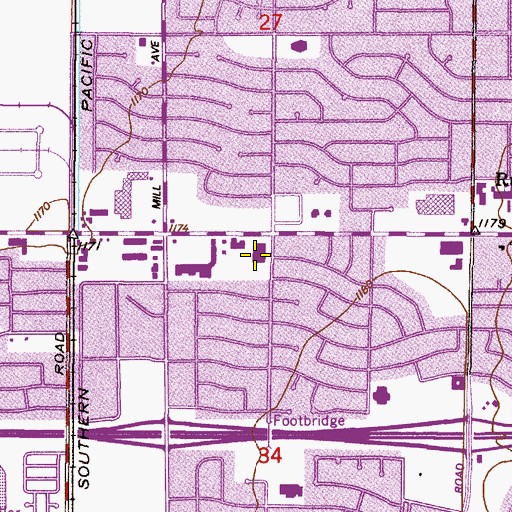 Topographic Map of Tempe Post Office, AZ