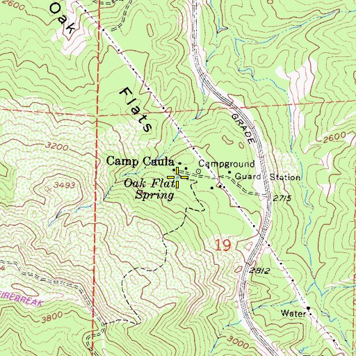 Topographic Map of Oak Flat Spring, CA