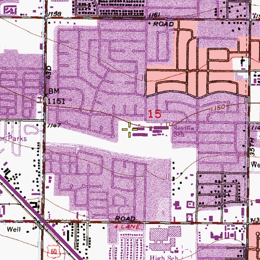 Topographic Map of Sevilla West School, AZ