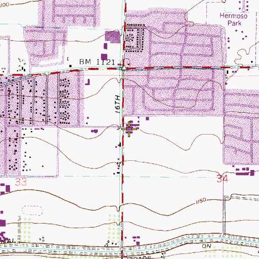 Topographic Map of Sierra Vista Elementary School, AZ