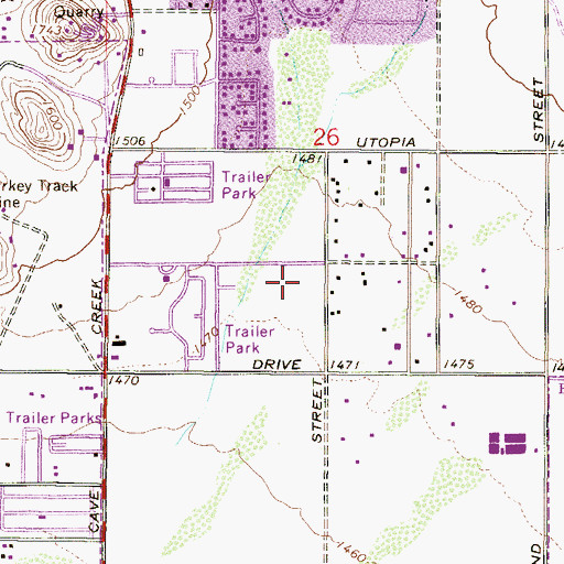 Topographic Map of Sunset Canyon School, AZ