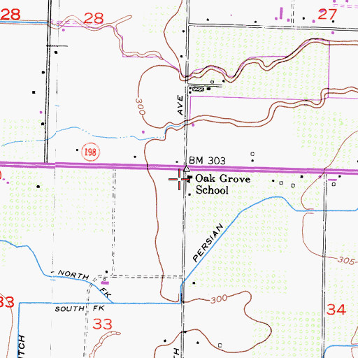 Topographic Map of Oak Grove School, CA