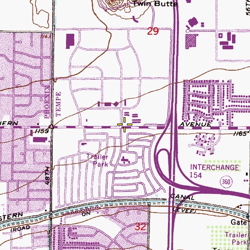 Topographic Map of Westmark High School, AZ