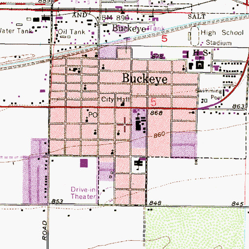 Topographic Map of Westpark Elementary School, AZ