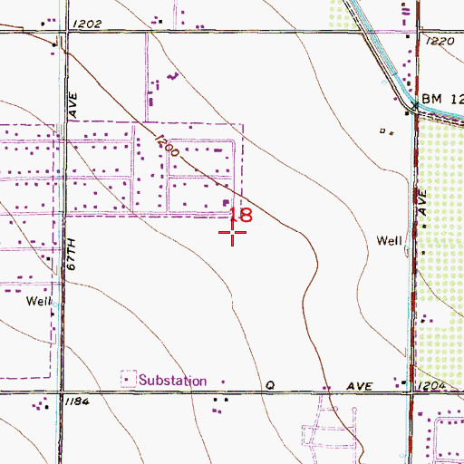 Topographic Map of Desert Valley Elementary School, AZ