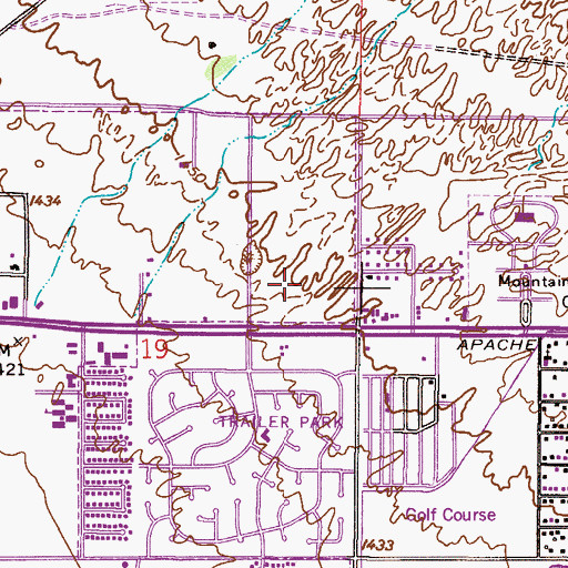 Topographic Map of East Valley High School, AZ